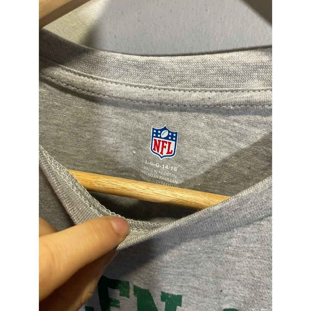 NFL Green Bay Packers Shirt Kids Large 14/16 Gray Long Sleeve‎ Graphic Football